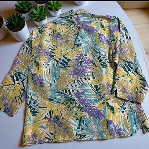 Vintage GALLIANO Cropped Silk Vibrant Floral Blouse ~ Like New ~ size Medium